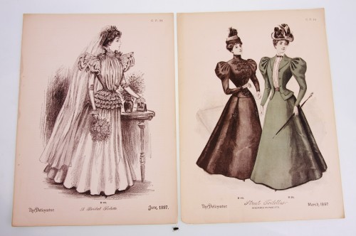 &quot;델리 네이터&quot;2 패션 판 1897   2Fashion Plates from &quot;The Delineator&quot; dated 1897