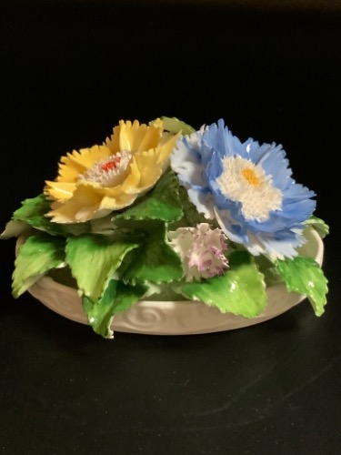 로얄 애들리 핸드 메이드 핸드페인트 프로럴 부퀘 Royal Adderley Hand Made Hand Painted Floral Bouquet circa 1960