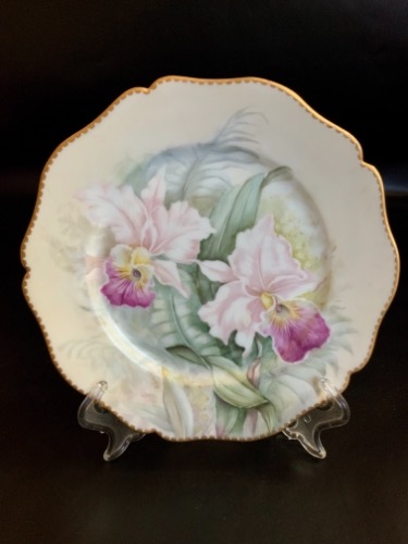 Guerin 리모지 핸드페인트 케비넷 플레이트 Limoges Hand Painted Cabinet Plate circa 1900