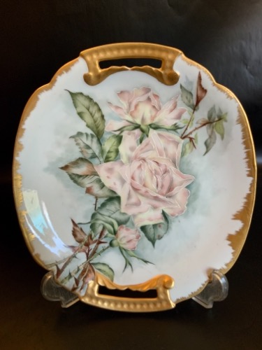 빅토리언 핸드페인트 패스트리 플레이트 Victorian Hand Painted Pastry Plate circa 1900