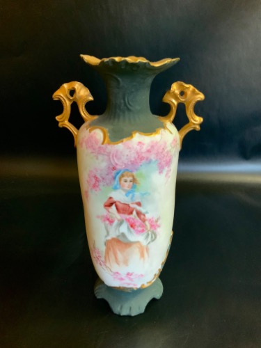 빅토리언 핸드페인트 베이스 Victorian Hand Painted Vase circa 1890