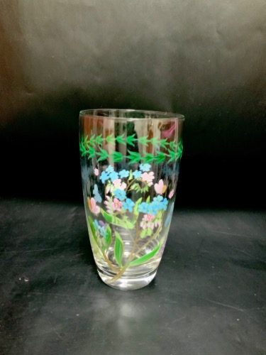 빈티지 핸드페인트 드링킹 글래스 Vintage Hand Painted Drinking Glass