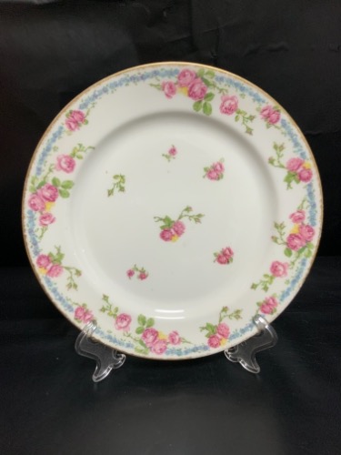 Pouyat 리모지 로즈 디너 플레이트-세일- Pouyat Limoges 24.7 cm Roses Dinner Plate circa 1900 - SALE!!!!