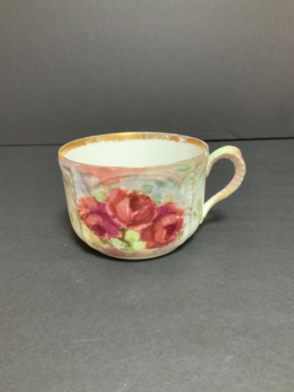 Reddon 리모지 핸드페인트 컵-있는 그대로-(칩)  Reddon Limoges Hand Painted Cup circa 1890 - AS IS