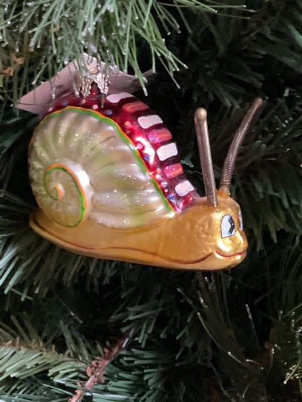 크리스토퍼 라드코 크리스마스 핸드 블로운 / 핸드페인트&quot; Escar go-go&quot; 크리스마스 트리 장식 2000 Christopher Radko Hand Blown / Painted &quot; Escar go-go&quot; Christmas Tree Ornament