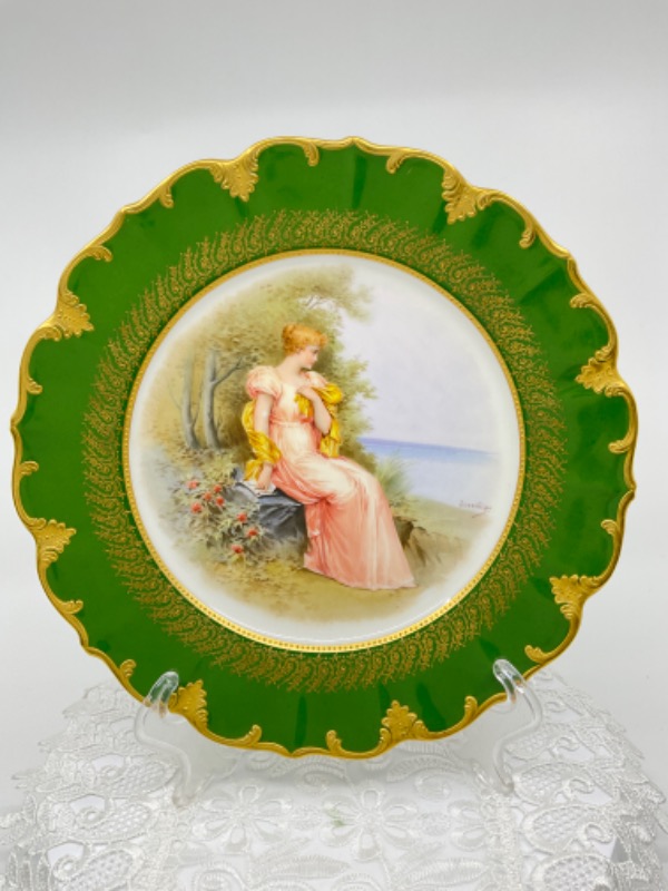 Reddon  리모지  핸드페인트 케비넷 플레이트-훌륭한- Reddon Limoges Hand Painted Cabinet Plate circa 1890 - Superb!!!