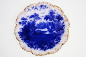 플로우 블루 케비넷 플래이트 1890~1910 Flow Blue Cabinet Plate  circa 1890 - 1910