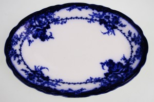 플로우블루 플래터 Flow Blue Platter by Alfred Meakins circa 1891-1897
