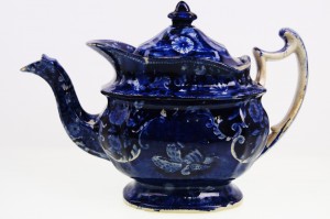 다크 블루 스테포드셜 커피 포트 Dark Blue Staffordshire Coffee Pot by Adams circa 1805