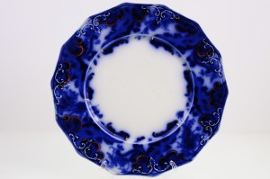 WH Grindley 플로우블루 프래이트 WH Grindley Flow Blue Plate in Argyle pattern dated 1897
