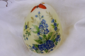 빅토리안 핸드블론 유광 장식 Victorian Hand Blown Satin Opalescent Egg Ornament - Large