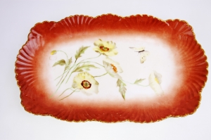 Pouyat 리모지 핸드페이트 플래터 Pouyat Limoges Hand Painted Platter circa 1891 - 1932