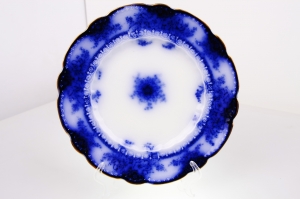 플로우블루 런치 플레이트 Alfred Meakins Flow Blue &quot;Kelvin&quot; Lunch Plate circa 1891