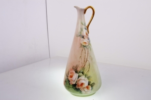 Delinieres &amp; co 리모지 핸드페인트 티피 꽃병 Delinieres &amp; Company Limoges Hand Painted Teepee Vase circa 1894  -1900