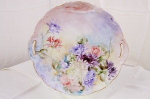 Bauer로젠탈 핸드페인트 케이크 플레이트 Bauer Rosenthal Hand Painted Cake Plate circa 1897 - 1903