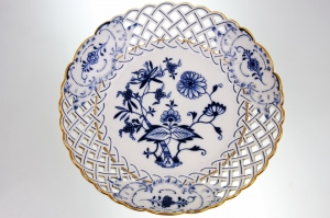 마이센 블루 아니언 야체 볼 Meissen Blue Onion Lattice Bowl circa 1900