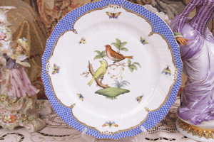 헤런드 로쉴드 버드 보더 디너 플레이트 Herend Rothschild Bird Borders Dinner Plate 1524 Sep 1996