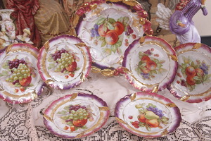 IPF 독일 Lustreware 과일 세트 IPF Germany High Relief Lustre Ware Service for 6 Fruit set circa 1903 - 1930