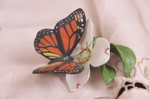 도자기 프랜클린 민트 나비 Porcelain Franklin Mint Butterflies of the World -  Monarch  1985 