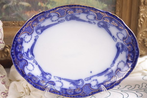 핸리 엘칵 플로우블루 &quot;Delamere&quot; 페턴 스몰 플레터 Henry Alcock Flow Blue &quot;Delamere&quot; Pattern Small Platter circa 1890