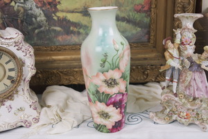 레녹스 벨릭 핸드페인트 화병 Lenox Belleek Hand Painted Vase circa 1906 - 1924 - Artist signed (Mrs C Vigmos)