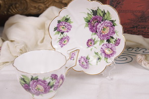 Salisbury 영국 컵&amp;소서 &quot;Eventide&quot;페턴  Salisbury England Cup &amp; Saucer in &quot;Eventide&quot; Pattern circa 1960