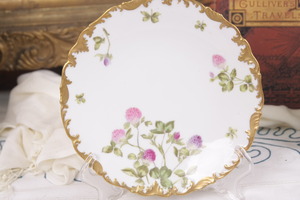 Tressmane &amp; Vogt 공장 데코 핸드페인트 크로버 디져트 플레이트 Tressmane &amp; Vogt Factory Decorated Hand Painted Sweet Clover 18.5 cm Dessert Plate circa 1896 - 1902