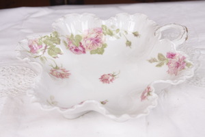 로젠탈 바바리아 프로럴 트랜스퍼 캔디 디쉬 Rosenthal Bavaria Floral Transfer Candy Dish circa 1891 - 1906