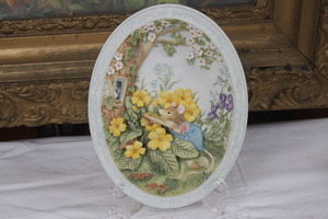 Bradex Brambly Hedge &quot;봄 이야기&quot; 장식 벽걸이 Bradex Brambly Hedge &quot;Spring Story&quot; Plaque retired in 1995