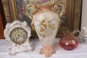 오스트리아 Robert Hanke 큰 뱀모양 손잡이 꽃병 1882 - 1945 / Robert Hanke Austria Large Snake Handle Vase circa 1882 - 1945