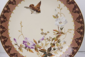 화려한 금으로 식각된 핸드페인트 &quot;Bird &amp; Floral&quot; 플레이트 19th C / Gorgeous 19th C. Hand Painted Gold Etching &quot;Bird &amp; Floral&quot; Plate - #2
