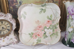 W. Guerin 리모지 핸드페인트 세빙 플래터 1900 / W. Guerin Limoges Hand Painted Serving Platter circa 1900