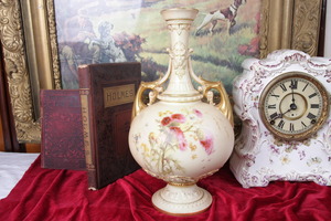 Royal Worcester 2 Handled Hand Painted Vase dated 1893 