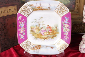 빅토리언 손으로 하이라이트한 케비넷 플레이트 Victorian Hand Accented Cabinet Plate circa 1900