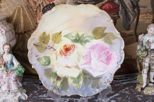 Lambeau 리모지 공장 핸드페인트 케비넷 플레이트 Lambeau Limoges Factory Hand Painted Cabinet Plate circa 1900