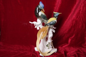 Volkstedt (Karl Ens) 버드 파라다이스 피겨린 Volkstedt (Karl Ens) Birds of Paradise Figurine circa 1920