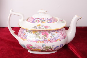 티파니&amp;CO 스포드 &quot;Spode&#039;s 차이나 로즈 페턴 티팟 - !!데미지!!  Tiffany &amp; Co. Spode &quot;Spode&#039;s China Rose&quot; Pattern Teapot circa 1900