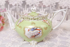 로얄 바이로이트 핸드페인트 개인 티팟 Royal Bayreuth Individual Hand Painted Teapot circa 1890