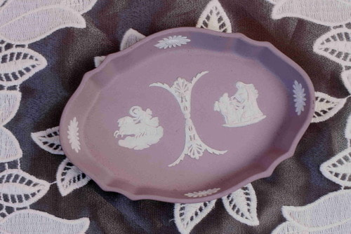 웨지우드 제스퍼웨어 라일락 핀 디쉬 Wedgwood Jasperware Lilac Pin Dish dated 1963