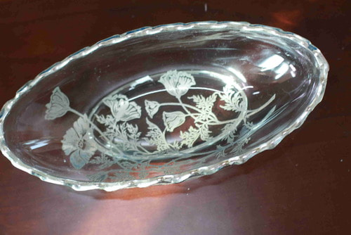 실버 오버레이 민트 디쉬 Silver Overlay Mint Dish circa 1930