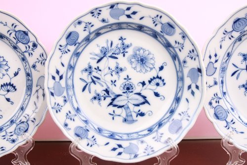 Carl Teichert  마이센 블루 어니언 깉은 플레이트 !! 데미지!!  Carl Teichert Meissen Blue Onion Deep Plate circa 1890