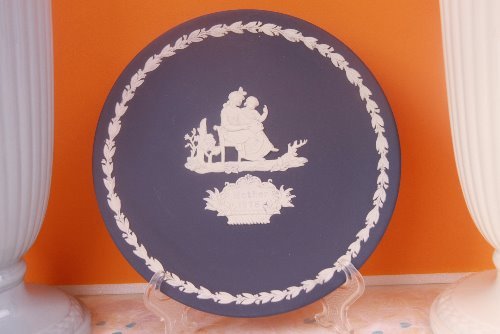 왜지우드 제스퍼웨어 다크 블루 솔리드 &quot;어머니&quot; 플레이트 Wedgwood Jasperware Dark Blue Solid &quot;Mothers&quot; Plate 1975 - SALE!!!
