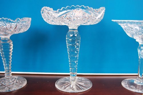 찬란한 시대 컷 글래스 (크리스탈) 캄포트 Brilliant Period Cut Glass (Crystal) Compote circa 1876-1917