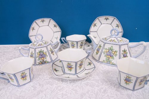 리모지 (T&amp;V / Pouyat) 핸드페인트 티세트 Limoges (T&amp;V / Pouyat)  Hand Painted Tea Set circa 1910