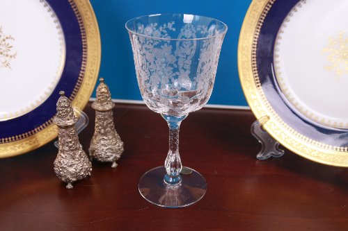 Duncan &amp; Miller 에칭 우아한 유리 &quot;Remembrance&quot; 스템웨어 Duncan &amp; Miller Etched Elegant Glass  &quot;Remembrance&quot; Stemware circa 1948-1953 - with Original Foil Label!!