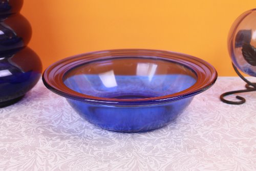 헤이즐 아틀라스 &quot;Moderntone&quot;코발트 블루 서빙 볼 Hazel Atlas &quot;Moderntone&quot; Cobalt Blue Serving Bowl circa 1934-1942