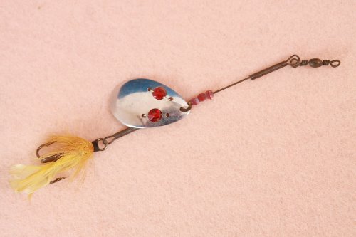 앤틱 낚시 루어 Antique Fishing Lure - Hofschnieder Red Eye Fly Spinner circa 1930