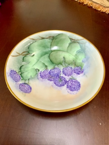 핸드페인트 닙폰 베리 볼 Parlor Painted Nippon Berry Bowl circa 1900