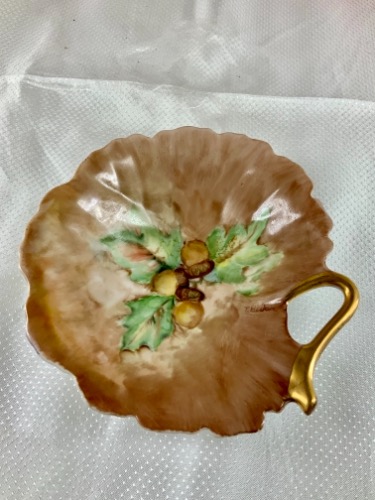 빅토리언 핸드페인트 트링킷 /코인 디쉬 Victorian Hand Painted Trinket / Coin Dish circa 1900