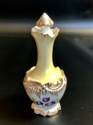 Coiffe 리모지 핸드페인트 향수병 Coiffe Limoges Hand Painted Perfume Bottle circa 1900